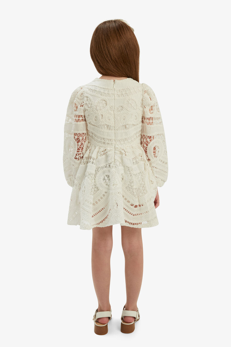 MARGOT CROCHET LACE DRESS in colour ORCHIDWHT
