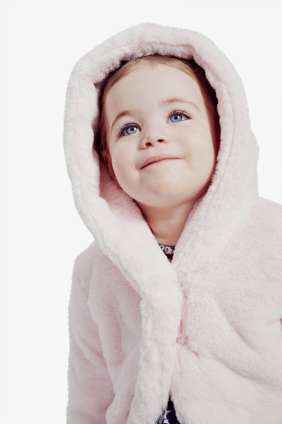 CALLAN FAUX FUR COAT in colour BABY PINK