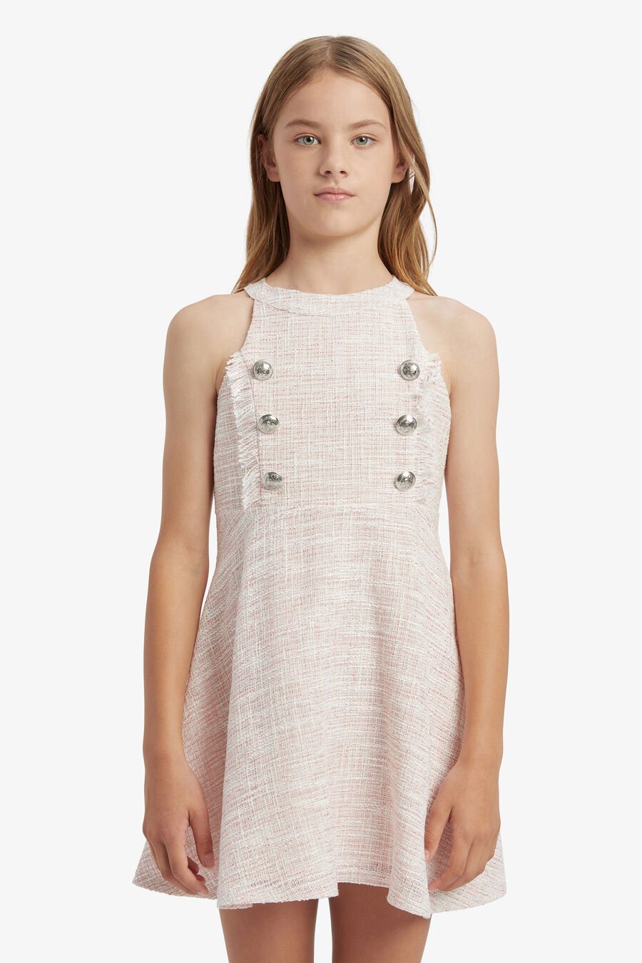 ROMA BOUCLE DRESS in colour Heavenly Pink