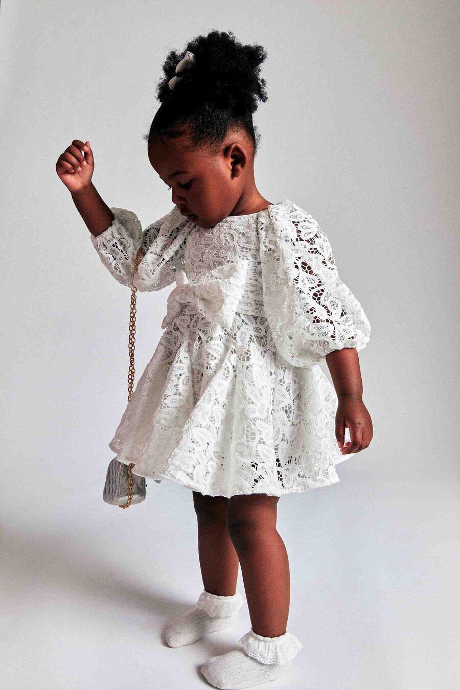GIRLS CREW ONE FRILL SOCK in colour WHITE