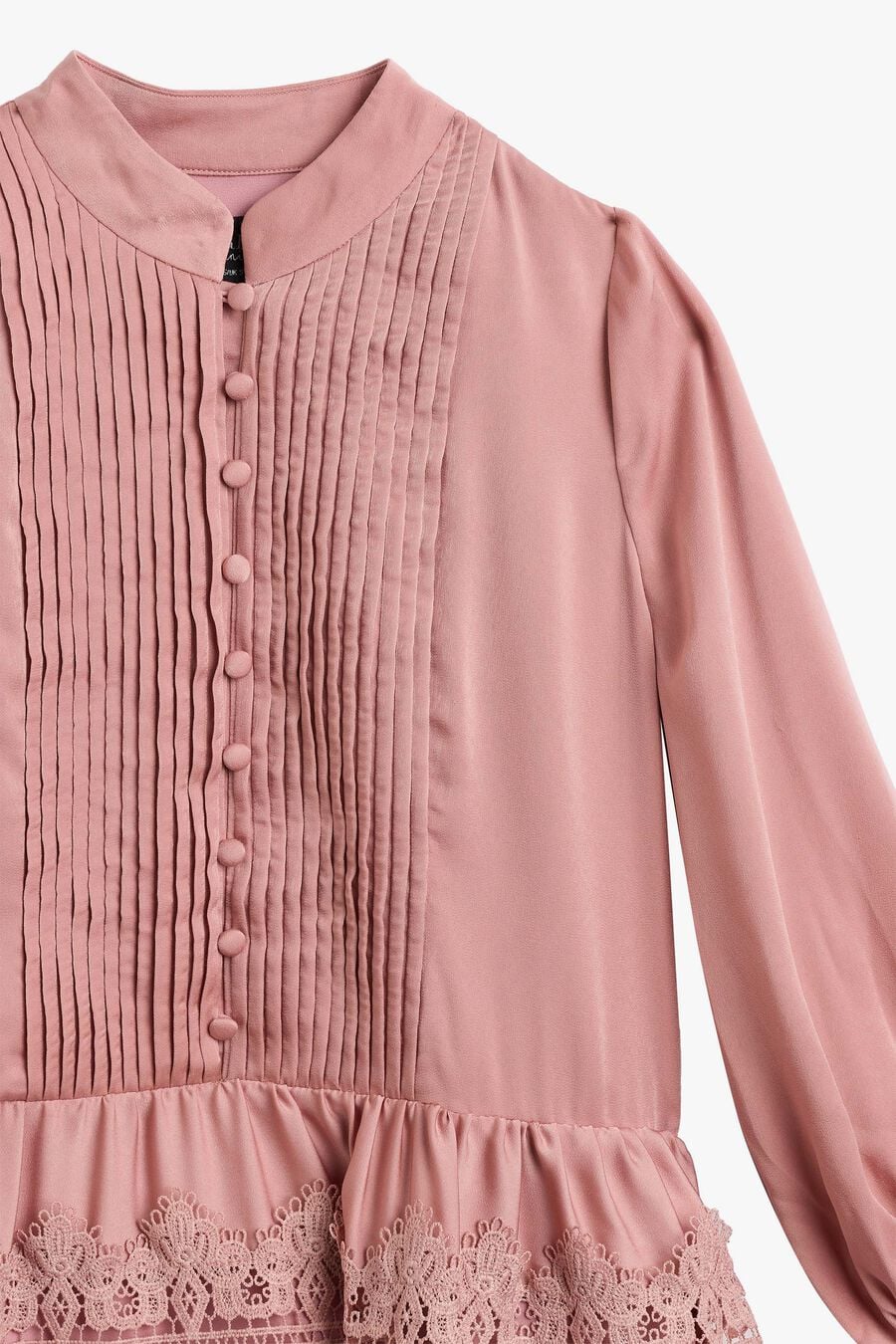ANIE SATIN SHIRT DRESS in colour Dusty Pink