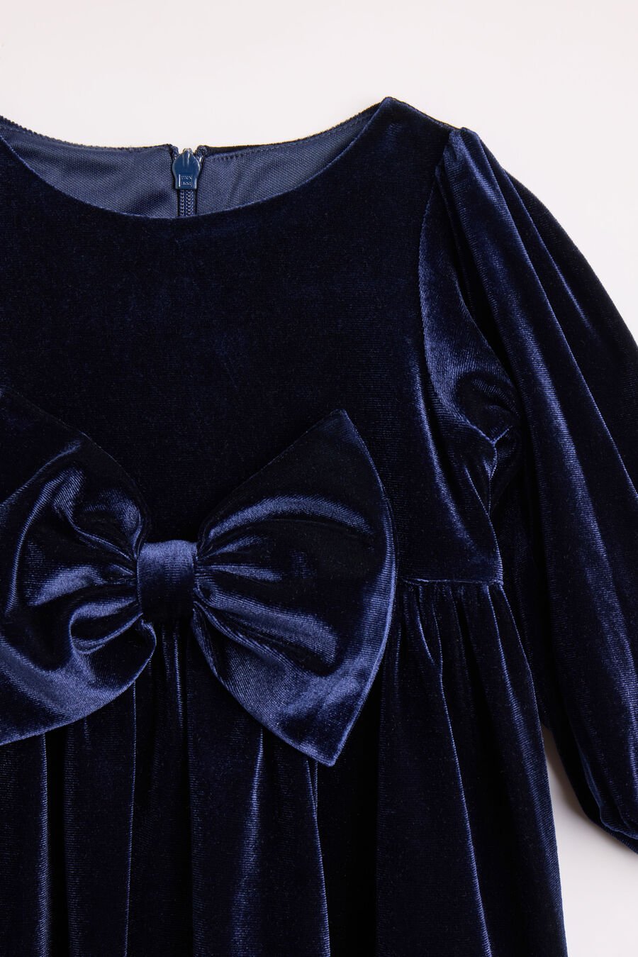 LINDSEY VELOUR MINI DRESS in colour NAVY