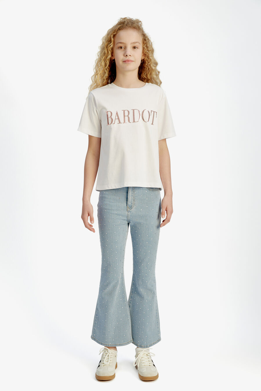 BARDOT SEQUIN TEE in colour PINK