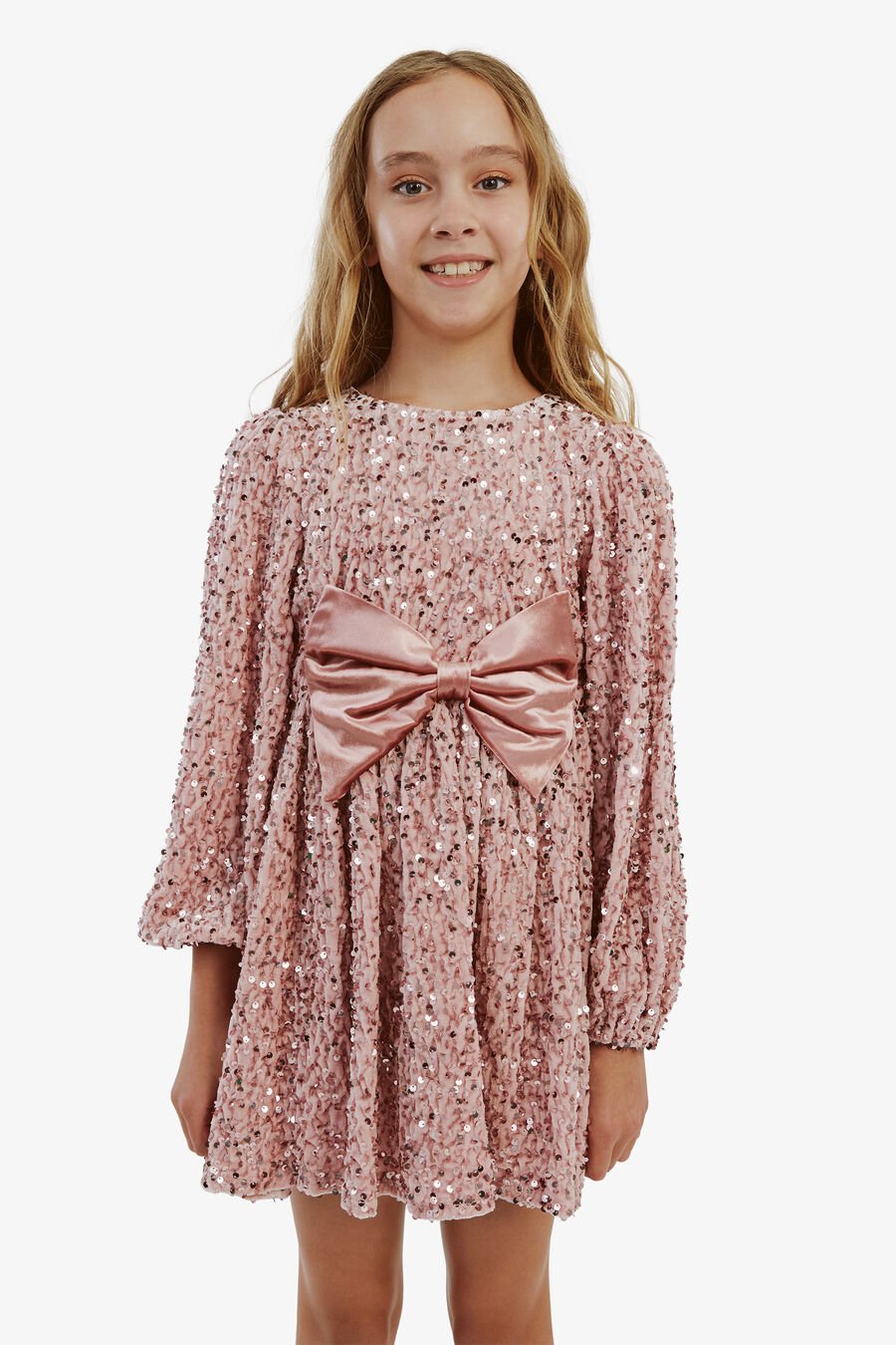 SEQUIN VELOUR MINI DRESS in colour Pink Sequin