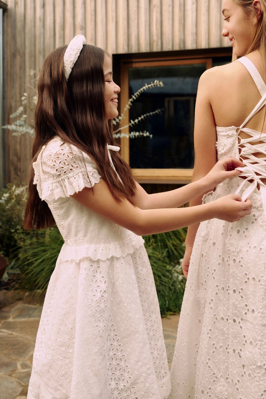 AVA EMBROIDERED DRESS in colour White