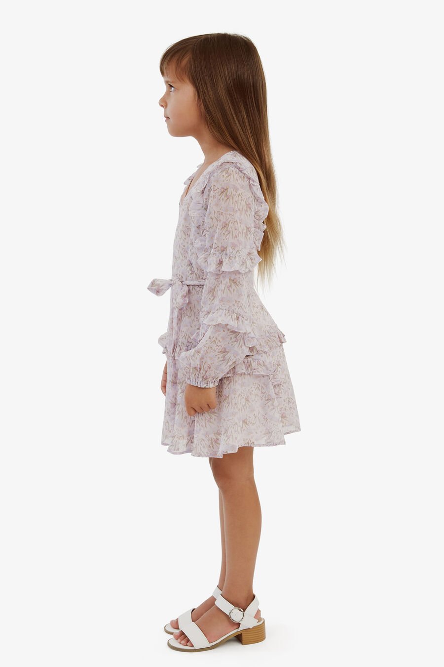MIMI FLORAL FRILL DRESS in colour LILAC DTSY