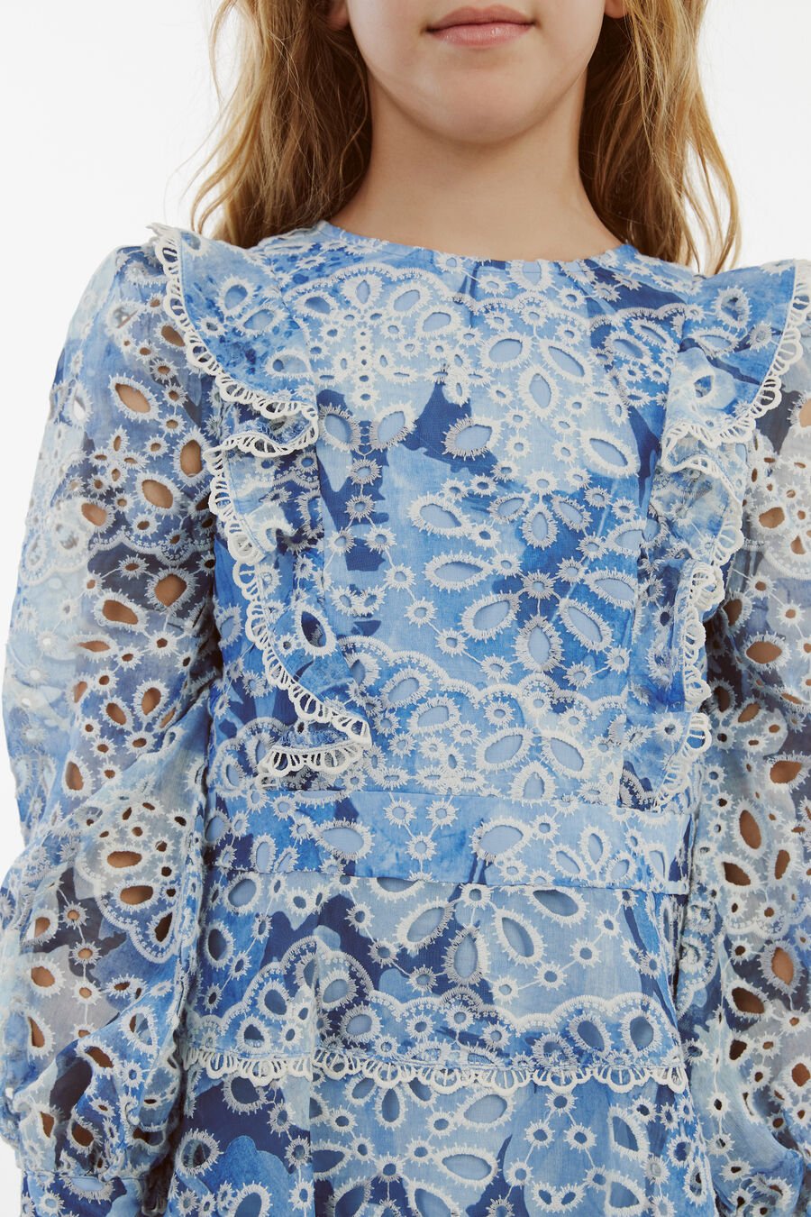 ODETTE MINI DRESS in colour Blue Garden