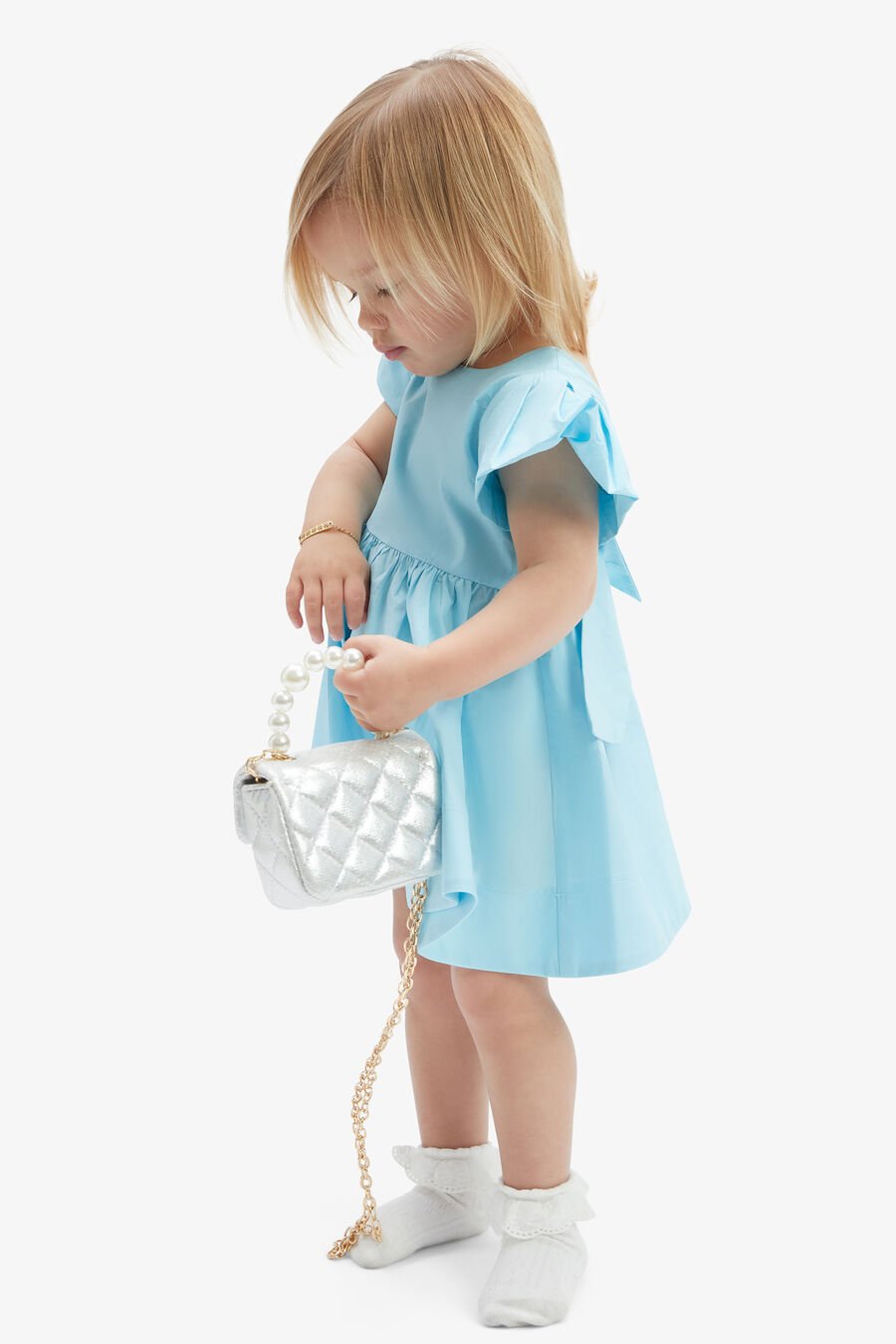 LANAI POPLIN DRESS in colour AQUA