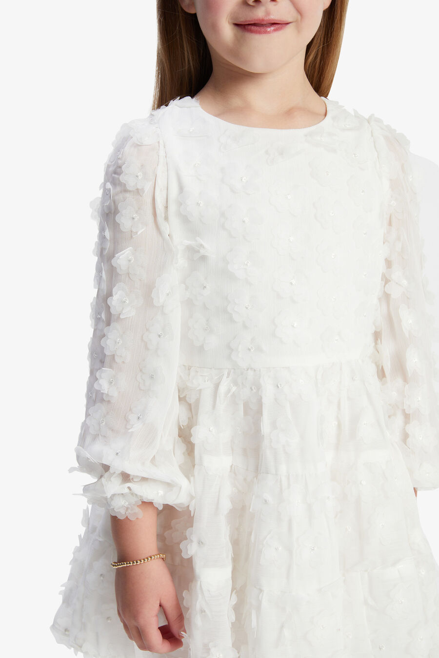 SIENNA TIERED LACE DRESS in colour ORCHIDWHT