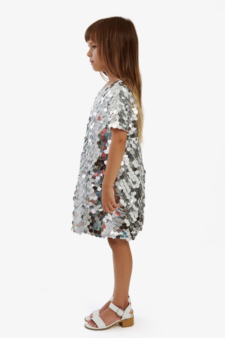 SUMAYA MINI SEQUIN DRESS in colour SILVER SEQ