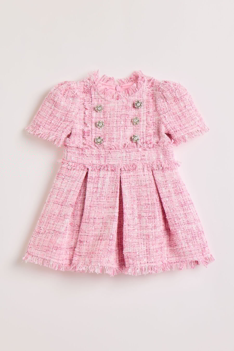 ELLIA BOUCLE DRESS in colour PINK ICING