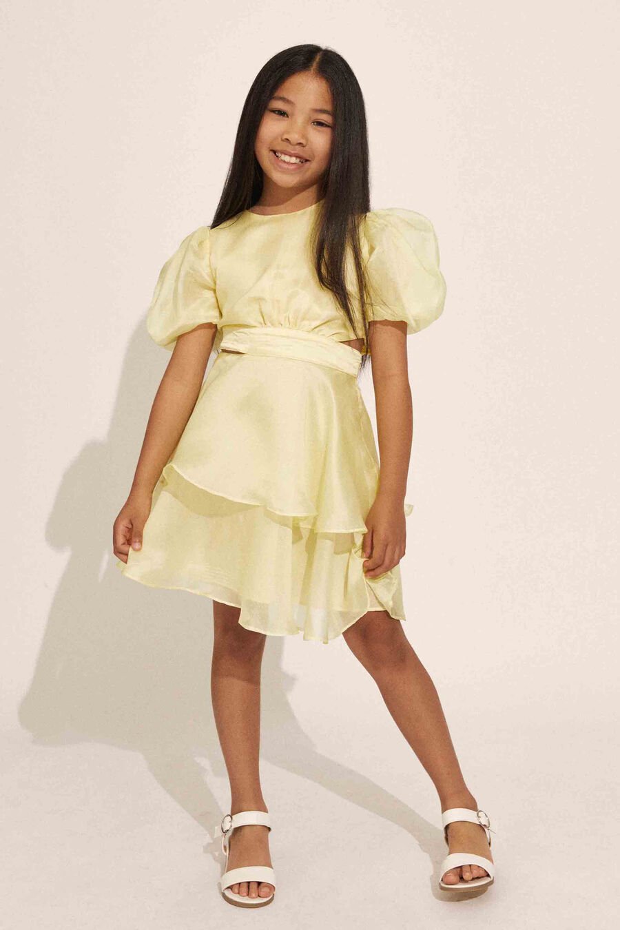 ENYA ORGANZA MINI DRESS in colour SUNSHINE