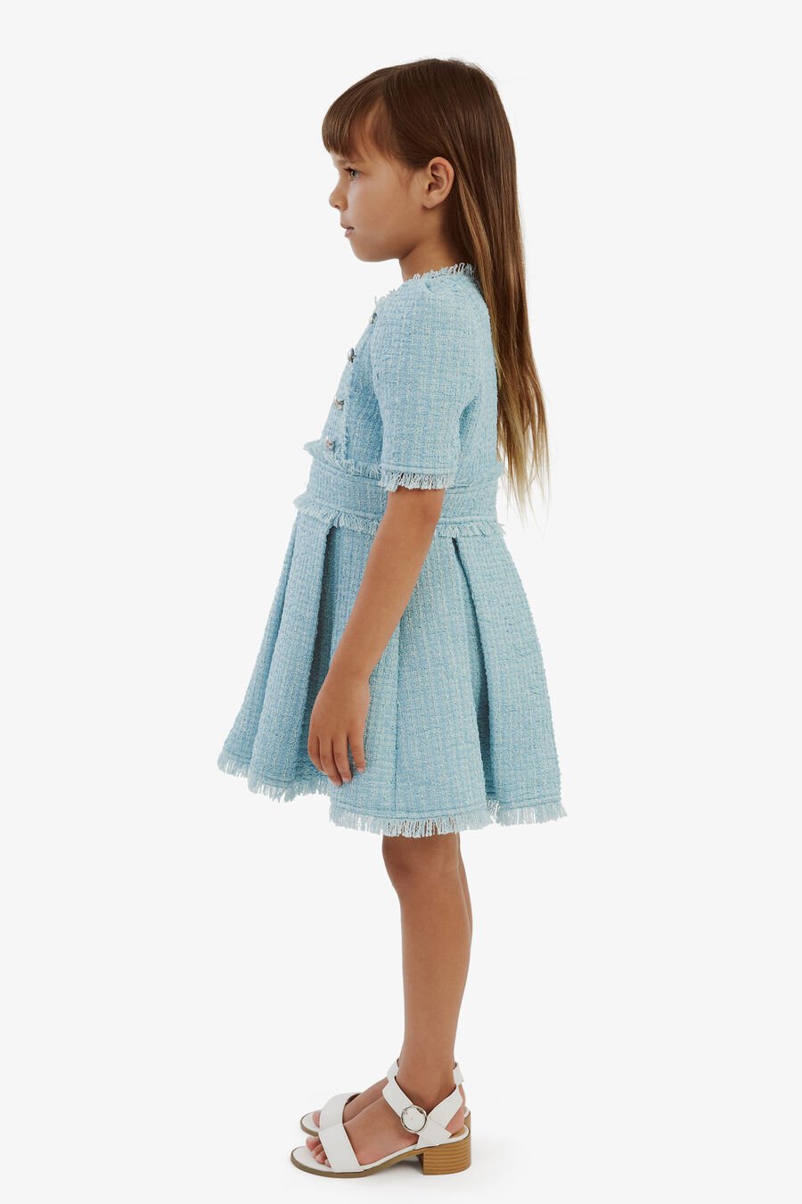 BRIELLE BOUCLE DRESS in colour BABY BLUE