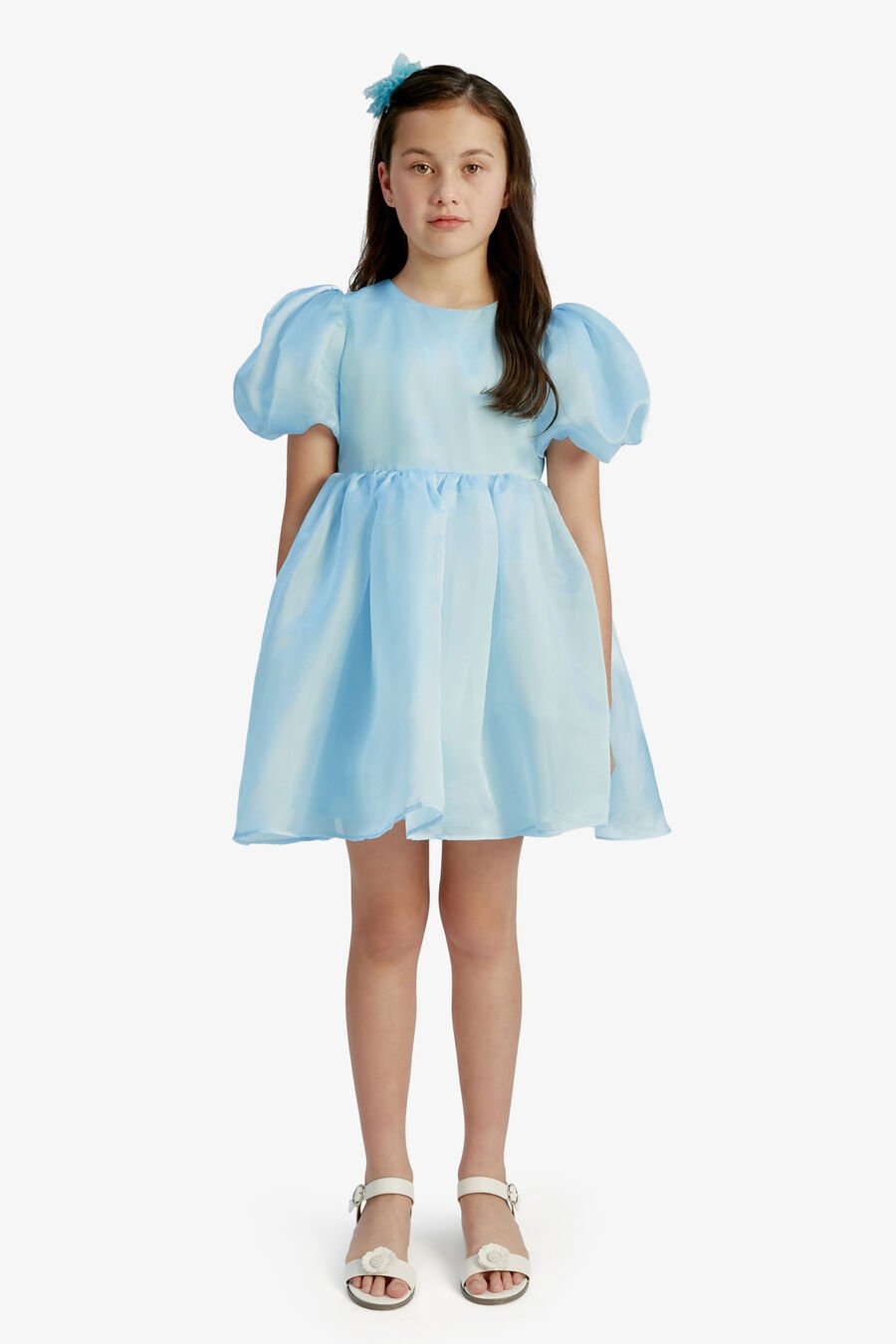 JULIET ORGANZA MINI DRESS in colour SOFTBLUE