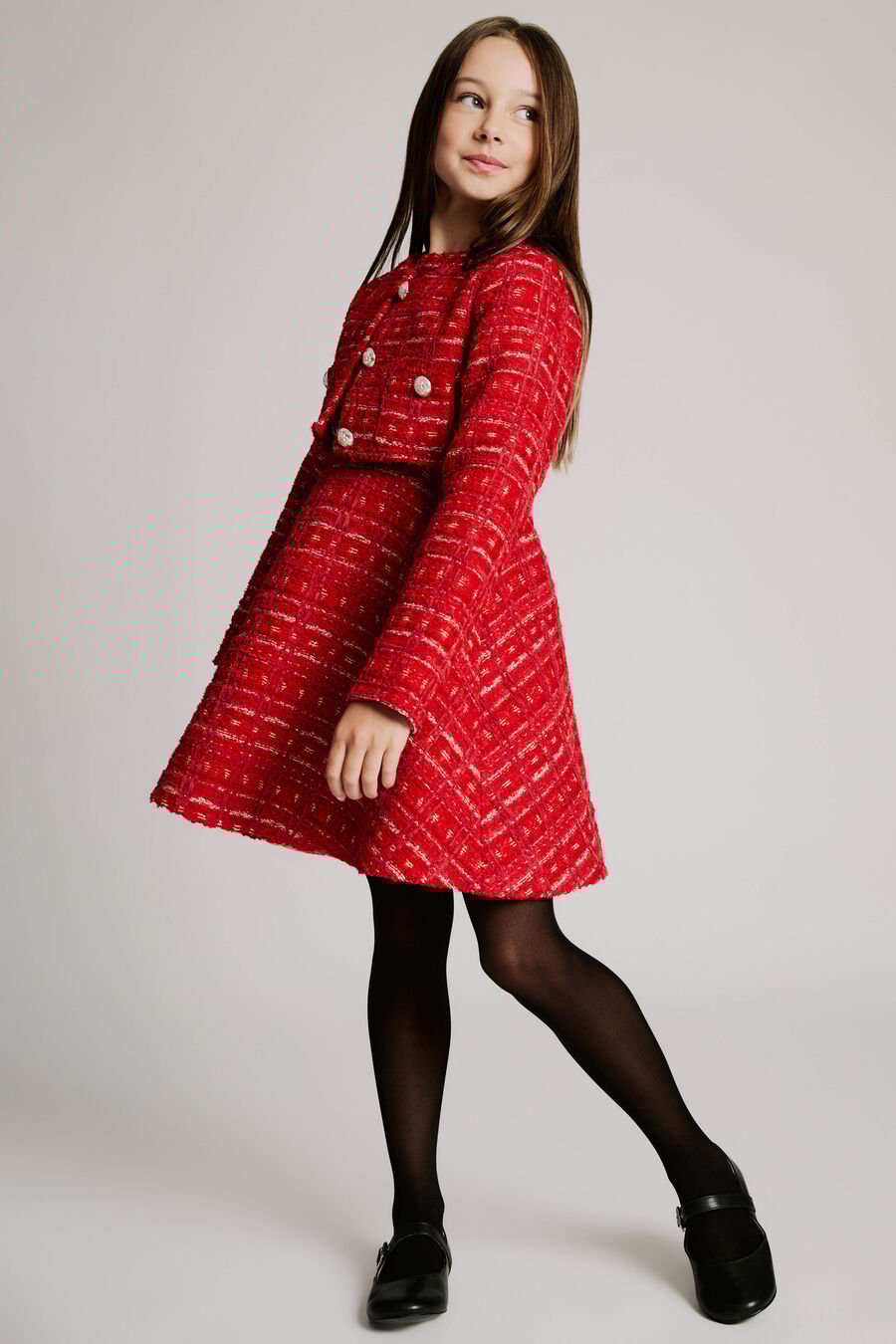 Girls Roma Boucle Dress