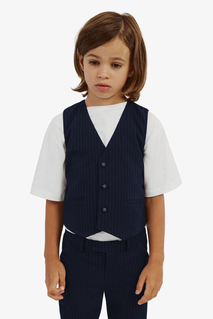 Boys Charles Pin Stripe Vest