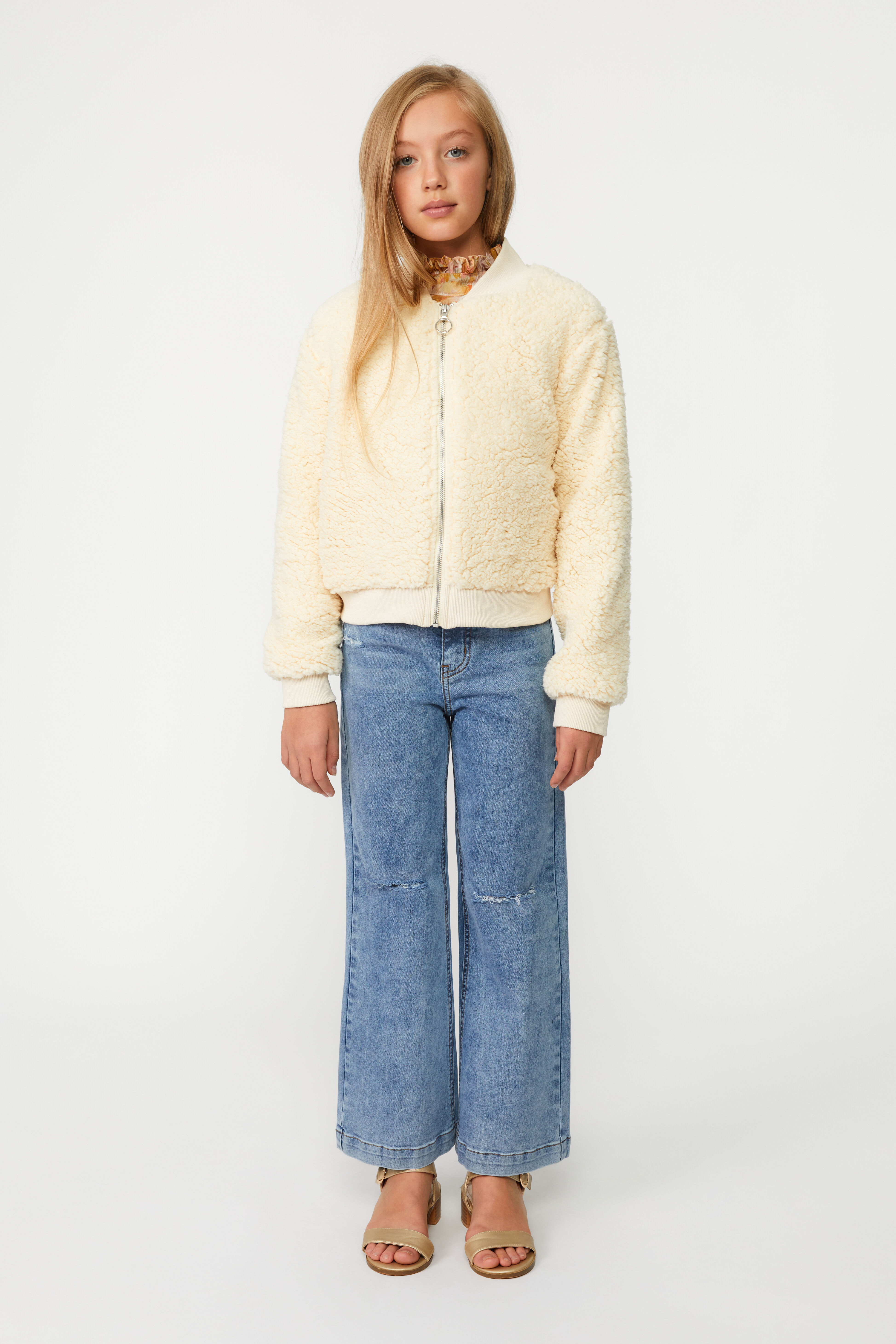 Girls WINNIE FLUFFY BOMBER JACKET IN SUNSHINE