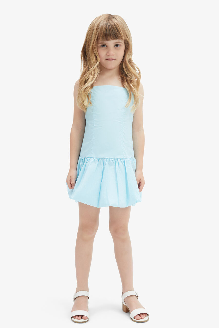 JUNE POPLIN DRESS in colour AQUA