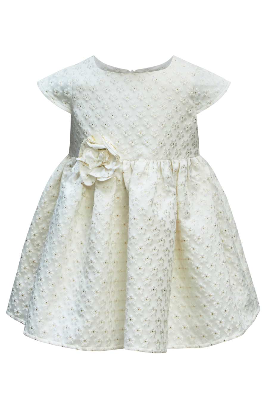 AMELIA FLOWER DRESS in colour GOLD IVORY