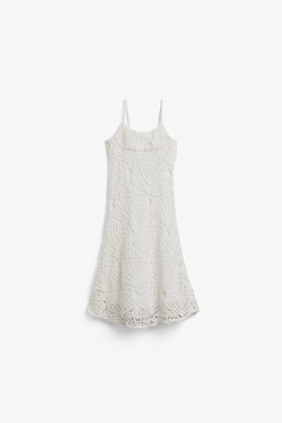 ANDREA CROCHET MIDI DRESS in colour White