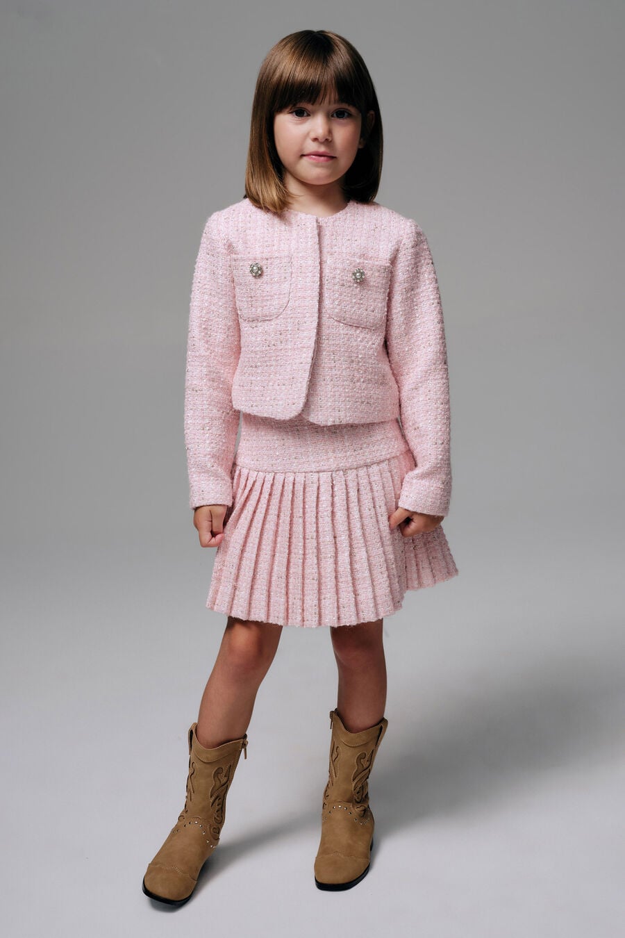 SHILOH BOUCLE SET in colour Bliss Pink