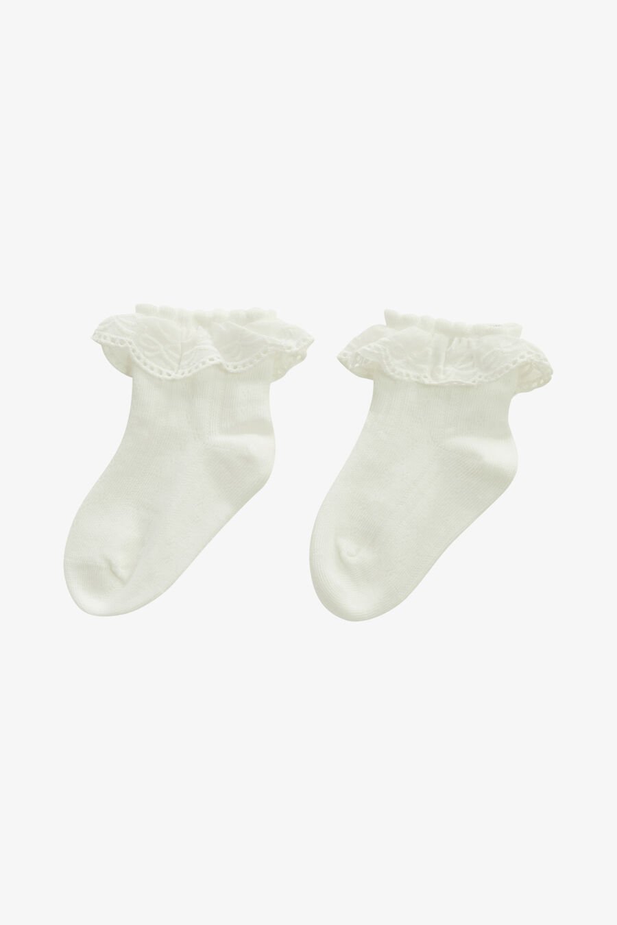 GIRLS CREW ONE FRILL SOCK in colour WHITE