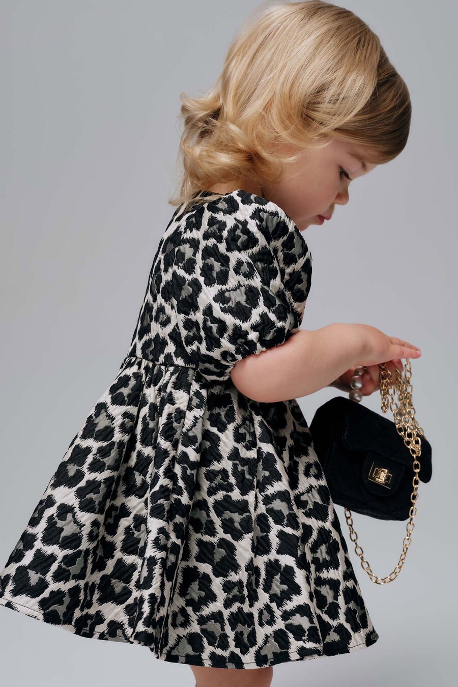 ZAYLA LEOPARD DRESS in colour Black