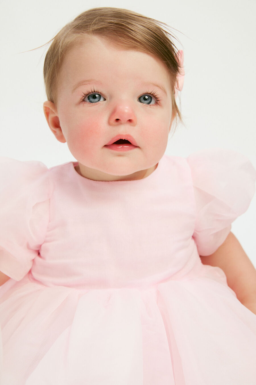 JULIET ORGANZA MINI DRESS in colour BLISS PINK