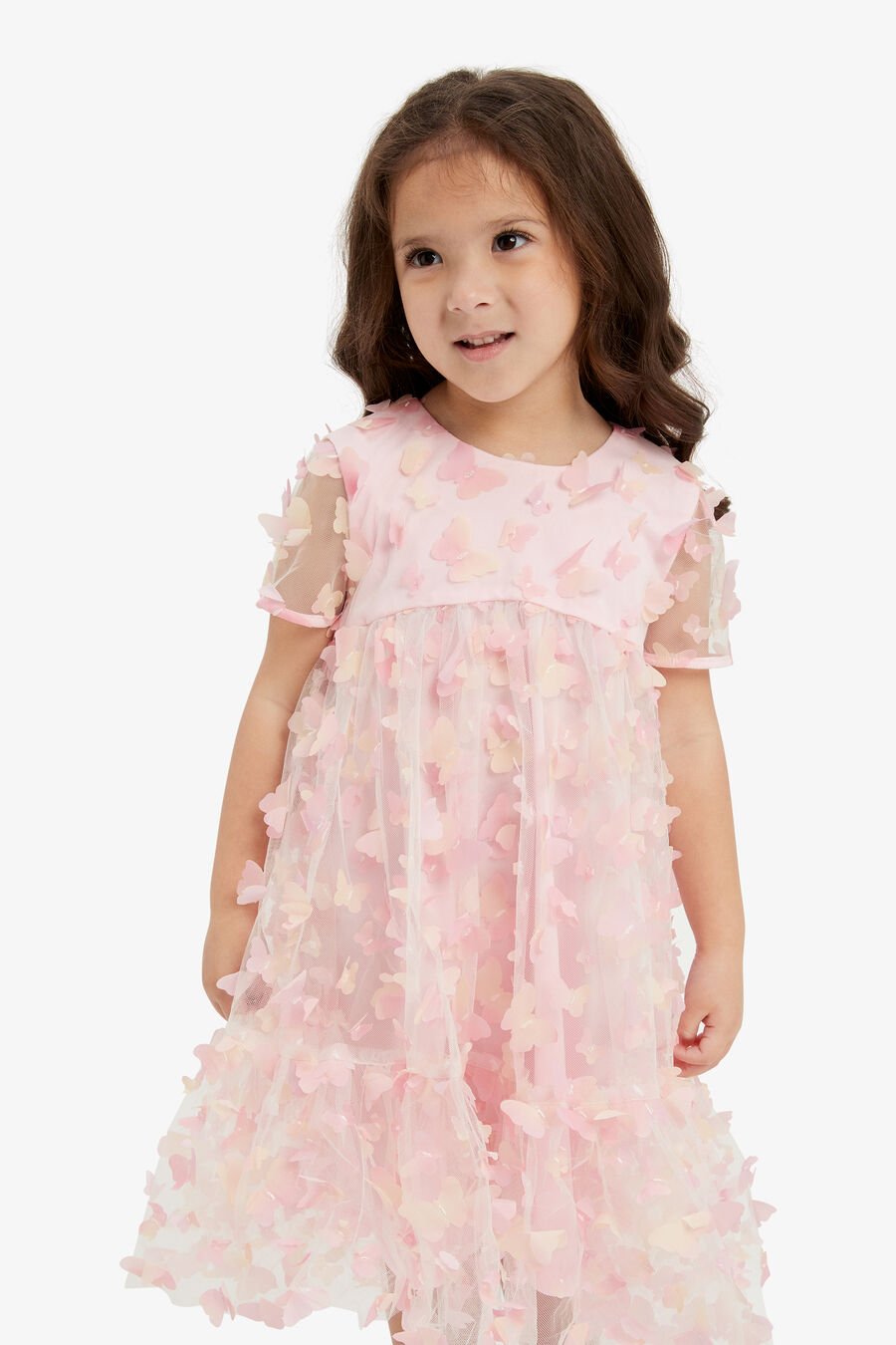 BUTTERFLY TIERED DRESS in colour PASTEL MUL
