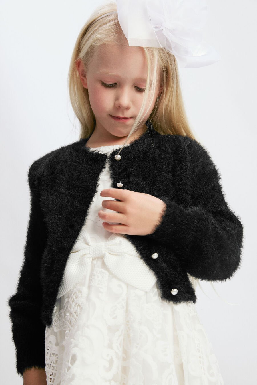BELL SLEEVE CARDI in colour BLACK
