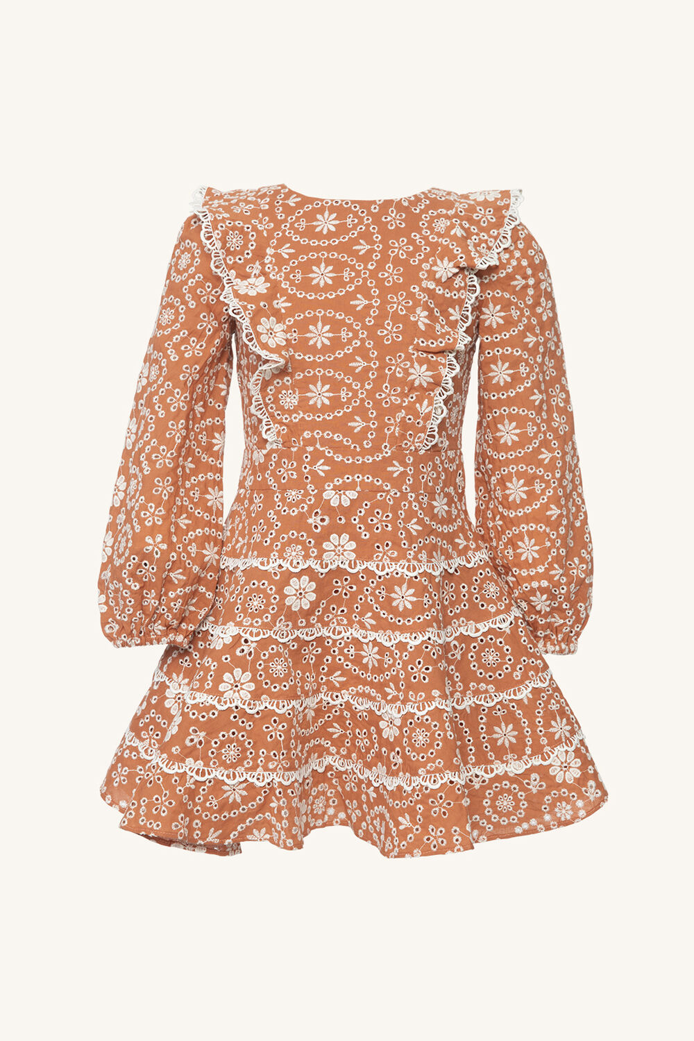 Girls SADIE BRODERIE DRESS in colour GINGER SPICE