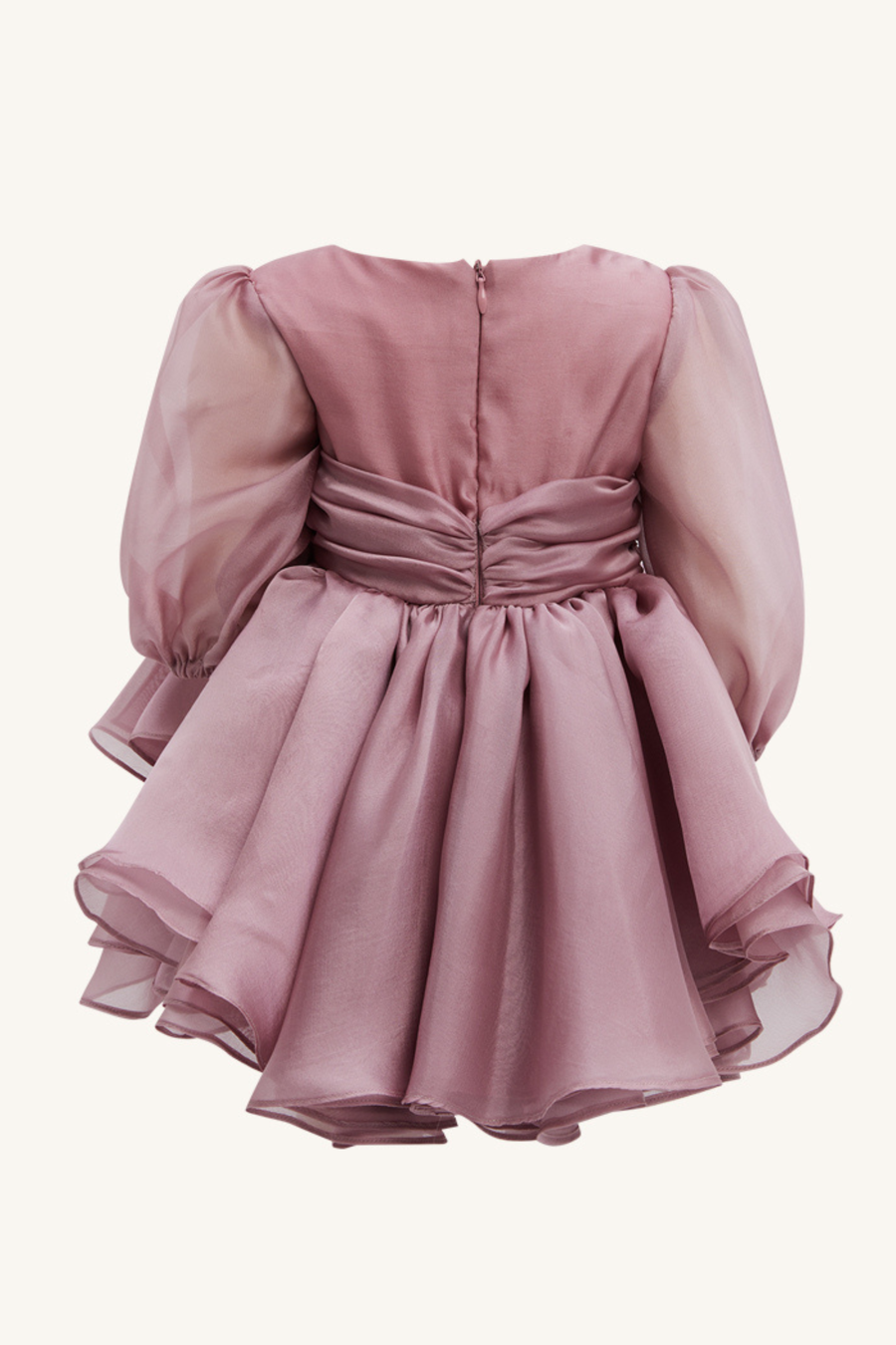 ENYA ORGANZA MINI DRESS in colour DUSTY ROSE