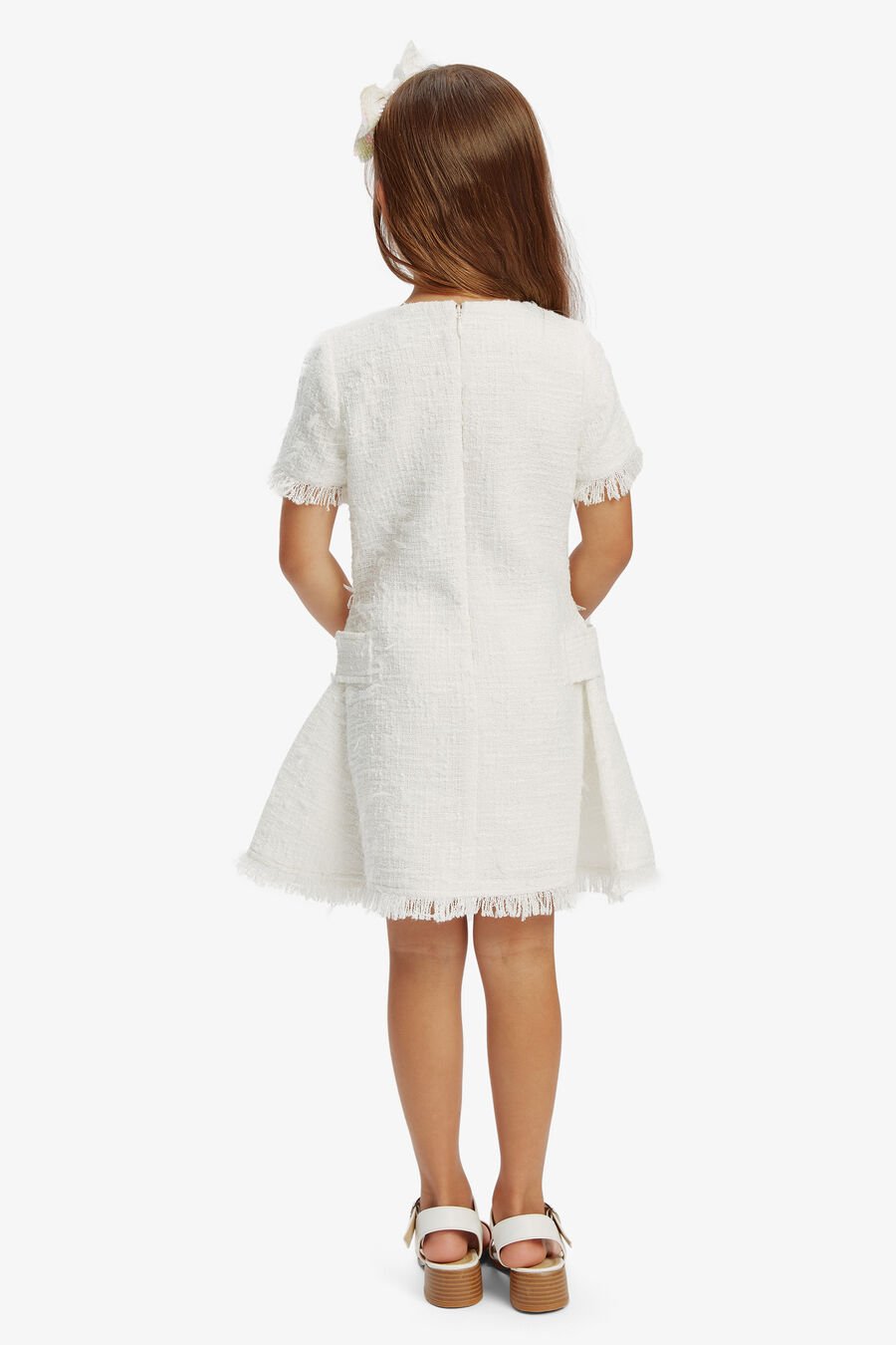 SUTTON BOUCLE DRESS in colour WHITE