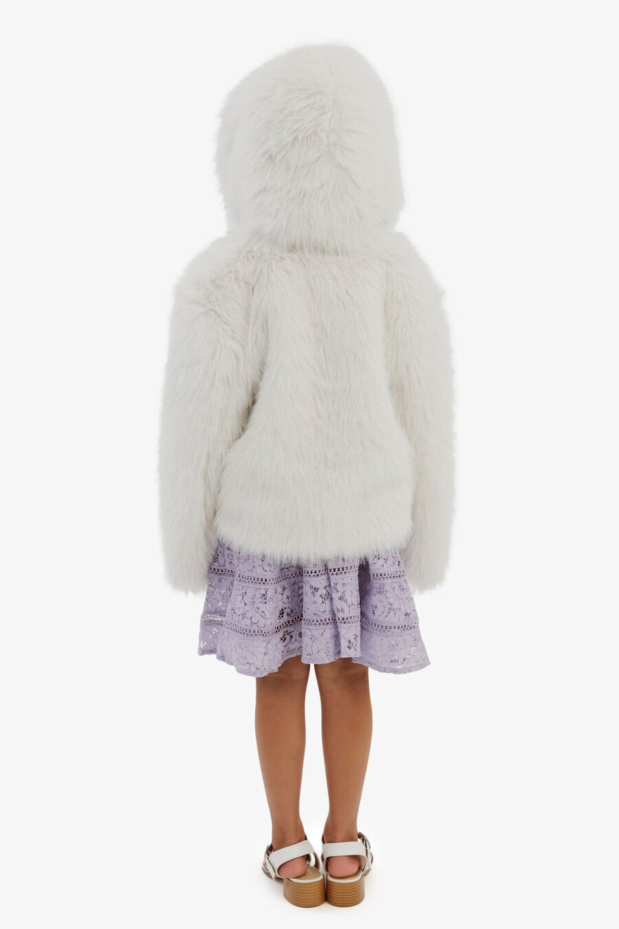 CALLAN FAUX FUR COAT in colour CREAM