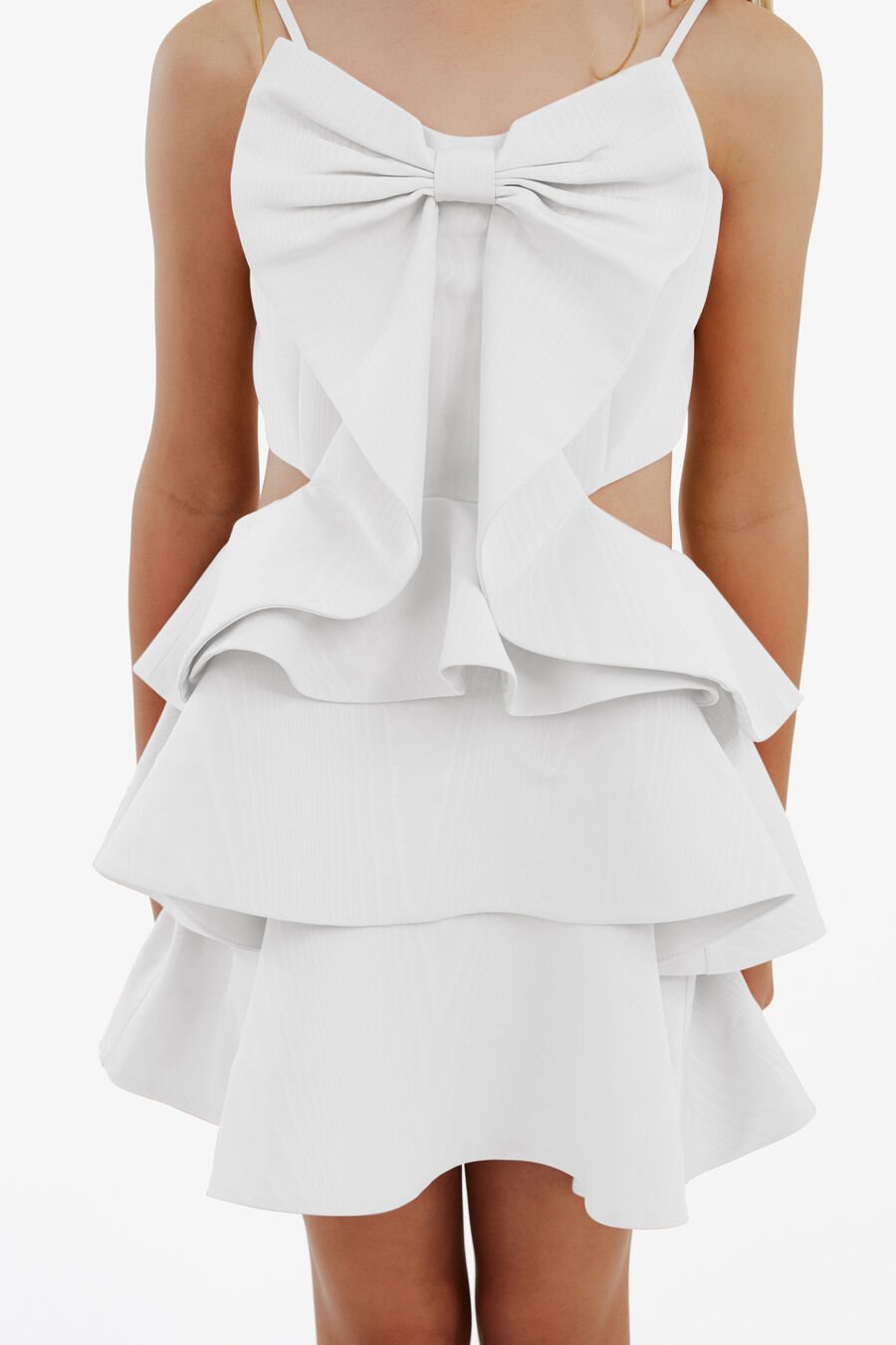 TULIP BOW DRESS in colour Orchid White