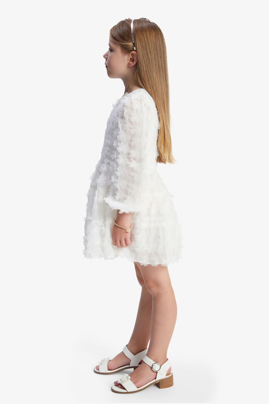 SIENNA TIERED LACE DRESS in colour ORCHIDWHT