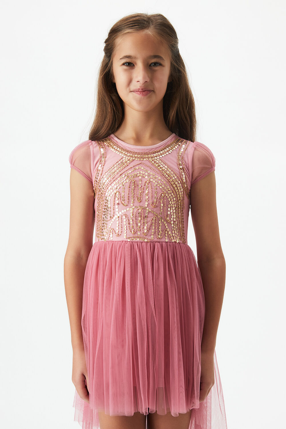 Phi Clothing - Girls Silver Sequin Dress | Childrensalon