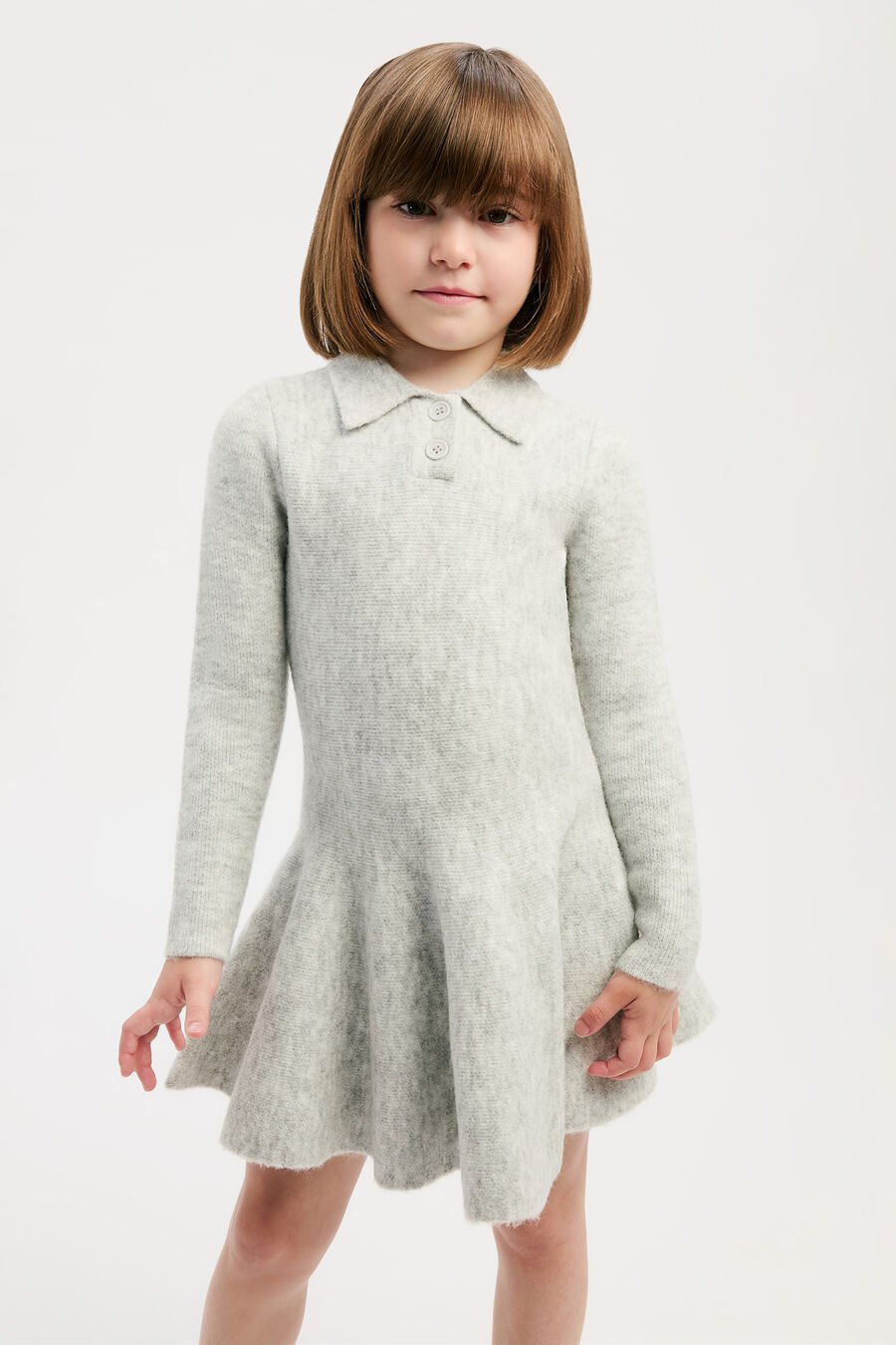 LEXTER MINI KNIT DRESS in colour Dove Grey