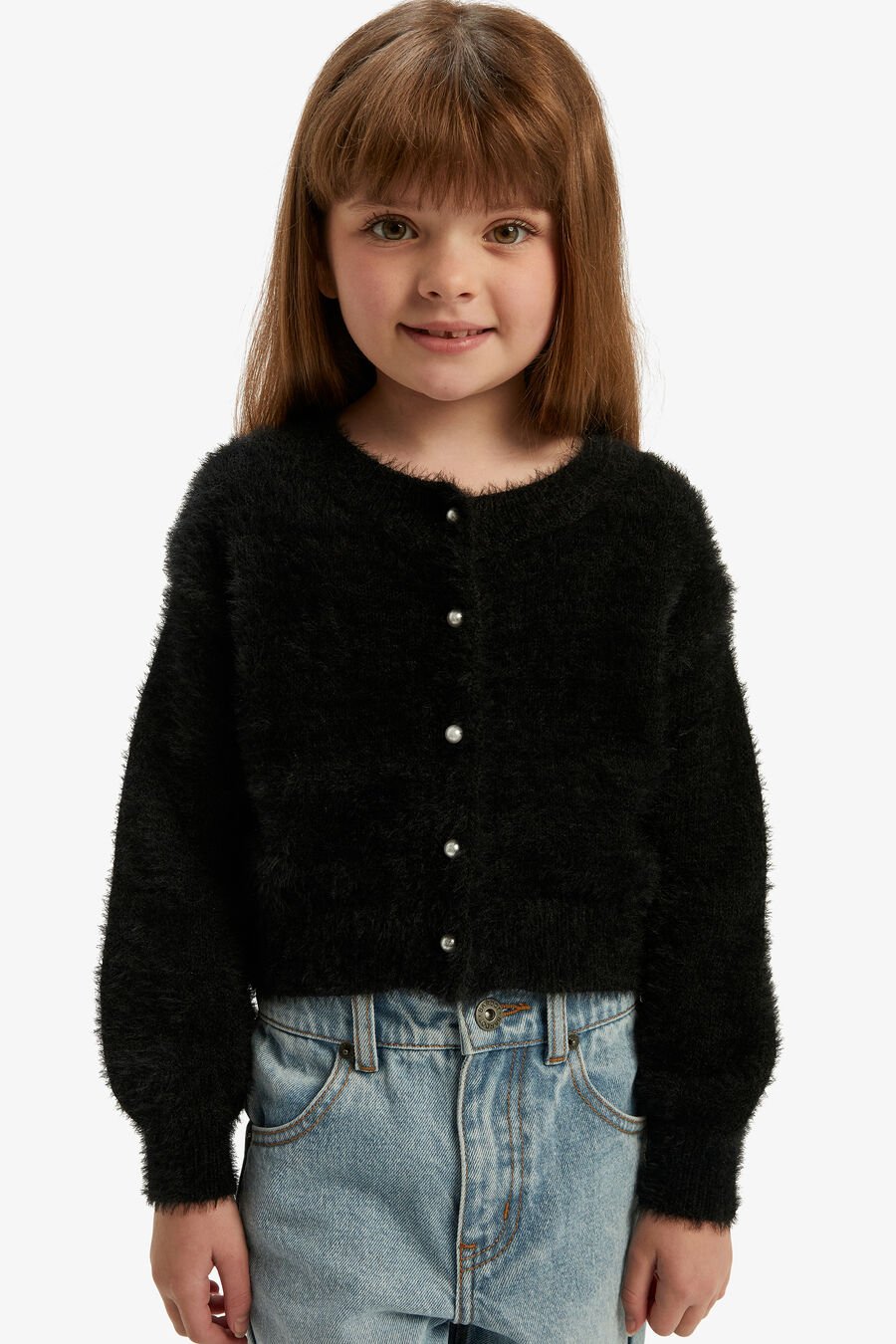 BELL SLEEVE CARDI in colour BLACK