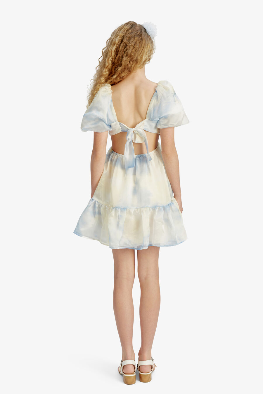 ELLORY MINI DRESS in colour Baby Blue Floral