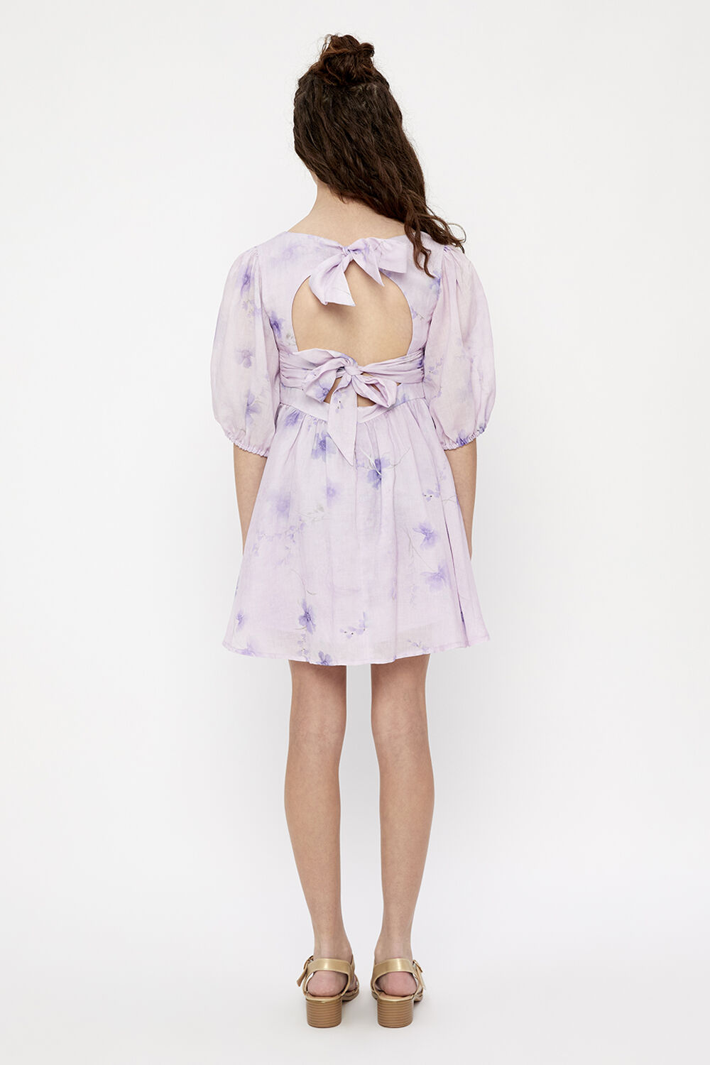 MARGO FLORAL MINI DRESS in colour PETAL PINK