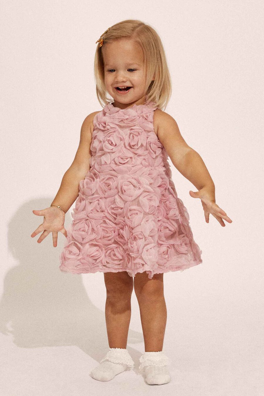 PIA ROSETTE DRESS in colour ROSE