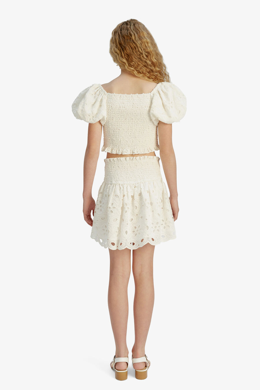 ASHLYN BRODERIE SKIRT in colour WHITE
