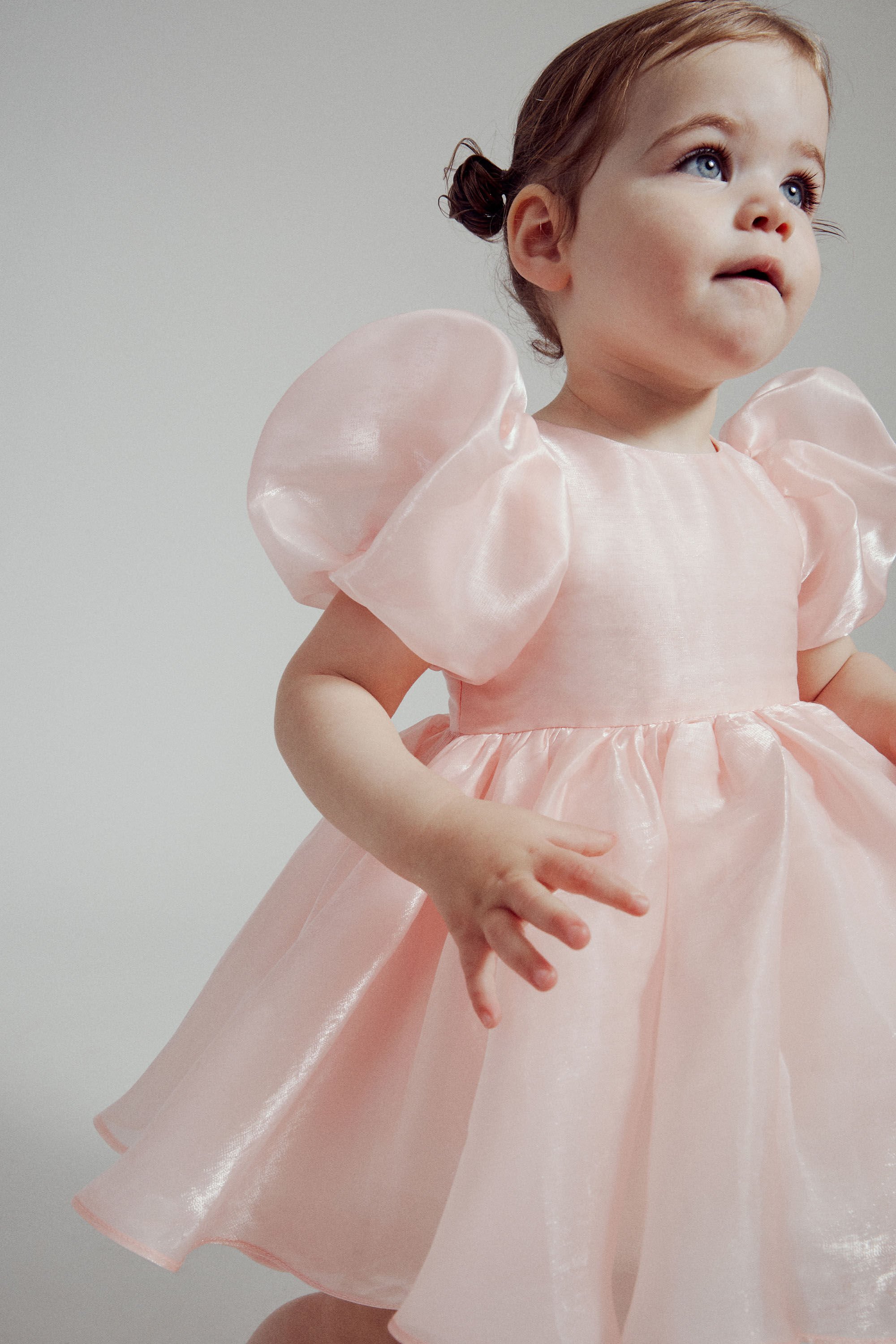 Baby Girl Halina Mini Dress In Powder Bardot Junior
