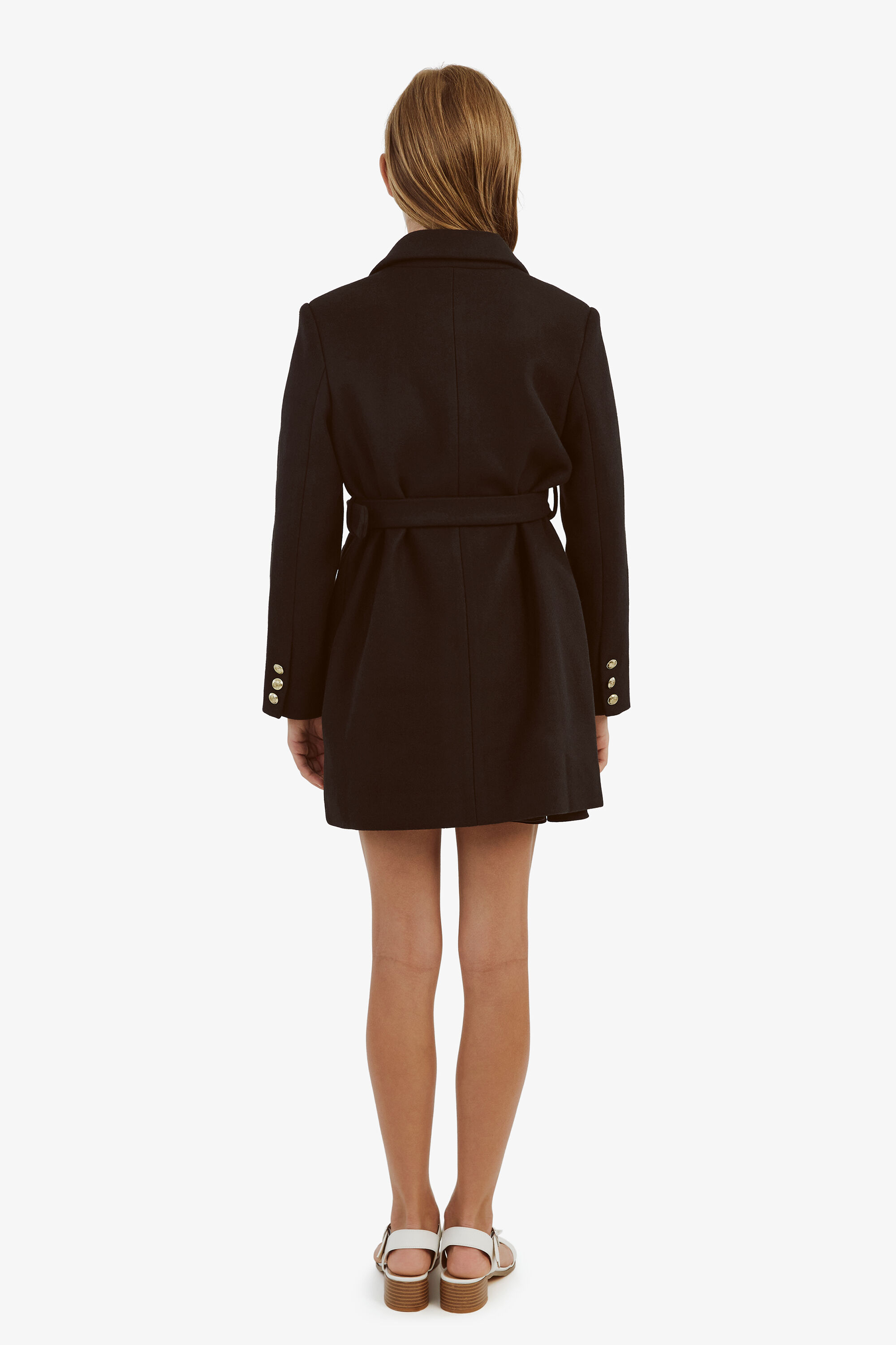 Girls Sade Double Breasted Coat In Black Bardot Junior