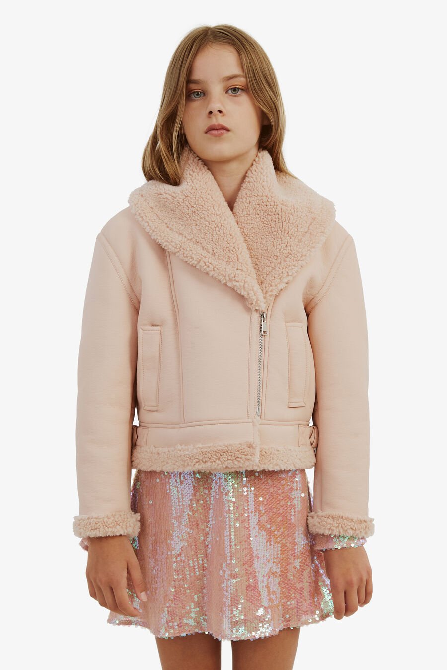 DASHA AVIATOR JACKET in colour DUST PINK