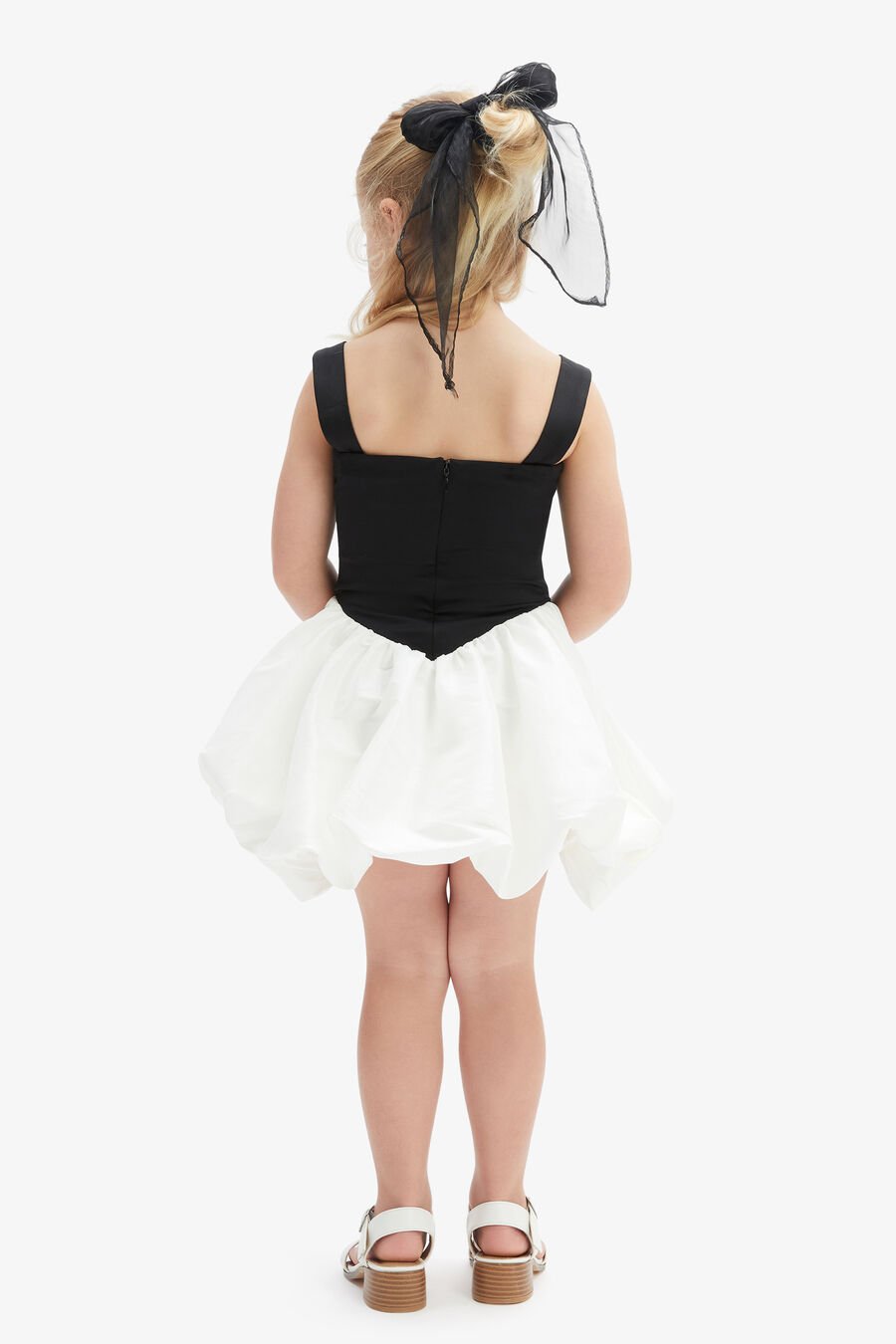 VEGA MINI BUBBLE DRESS in colour Black & White