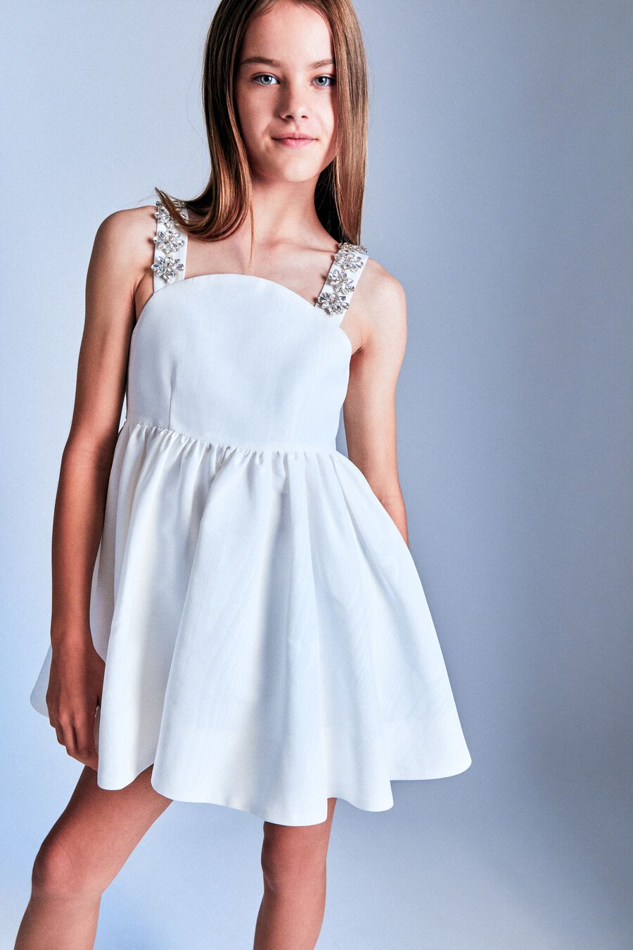 PEYTON MINI DRESS in colour ORCHIDWHT