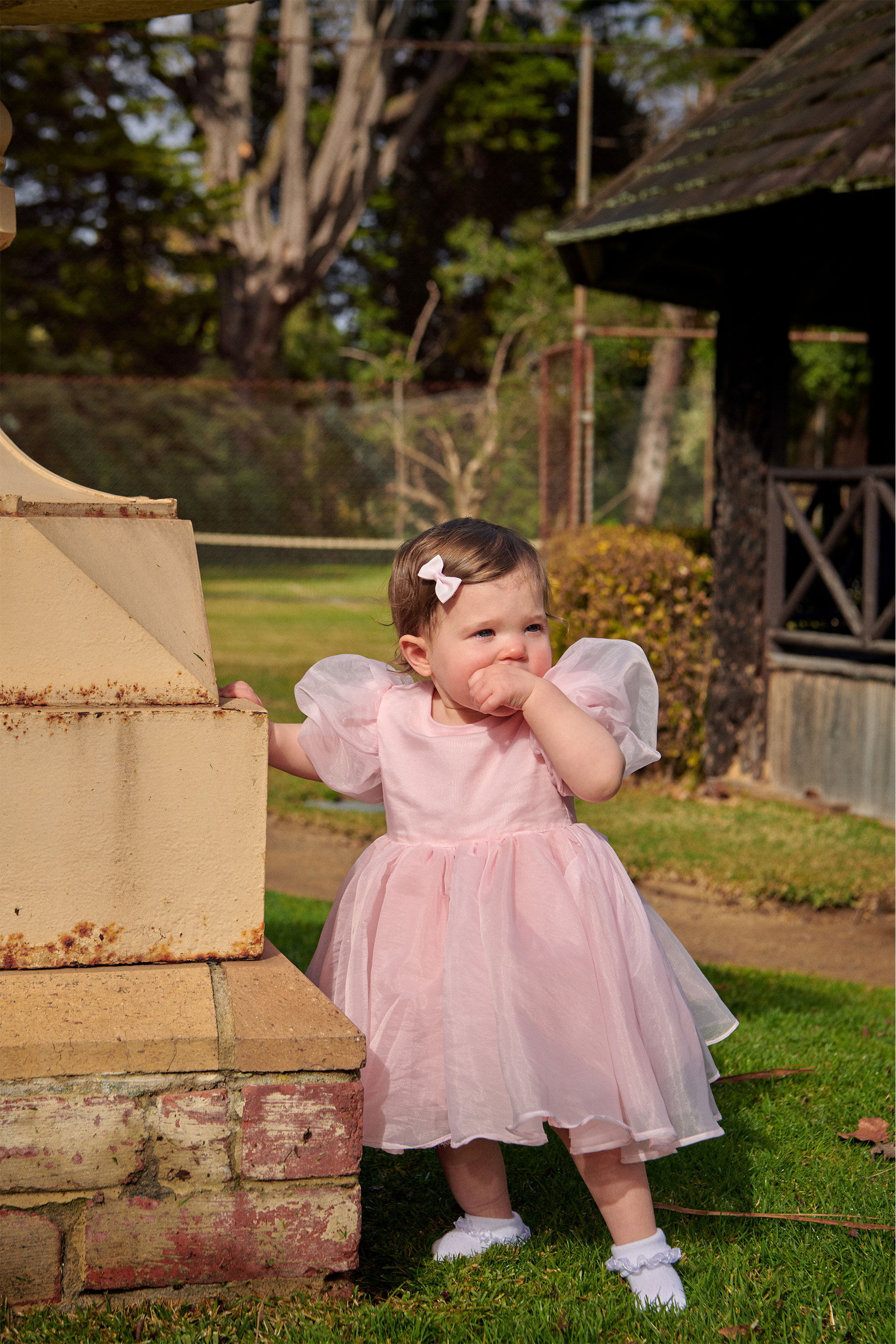 BABY GIRL JULIET ORGANZA MINI DRESS IN BLISS PINK