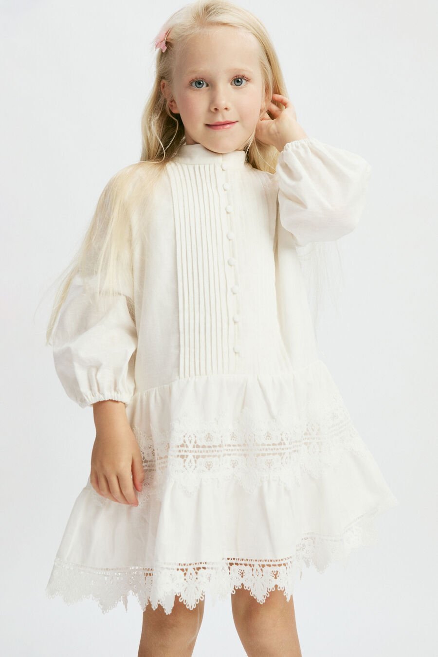 ANAIS MINI SHIRT DRESS in colour WHITE